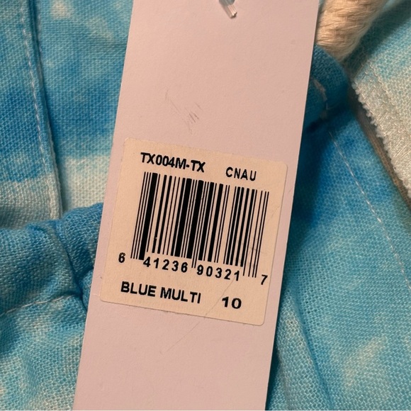 London Times Multicolor Beach Scene Linen Blend Dress NWT size 10 - Picture 8 of 15